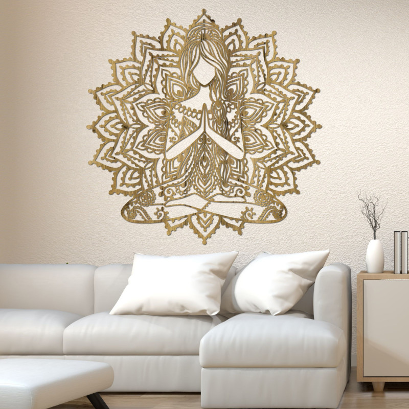 Drewniana dekoracja ścienna mandala - SERENITAS
