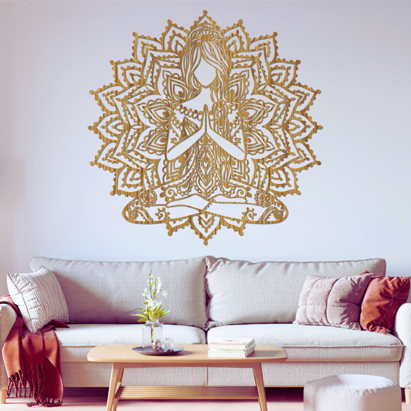 Drewniana dekoracja ścienna mandala - SERENITAS