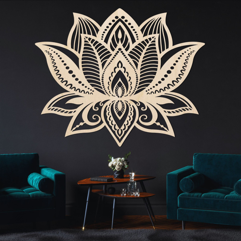 Dekoracja ścienna drewniana mandala kwiat - COR LUCIS