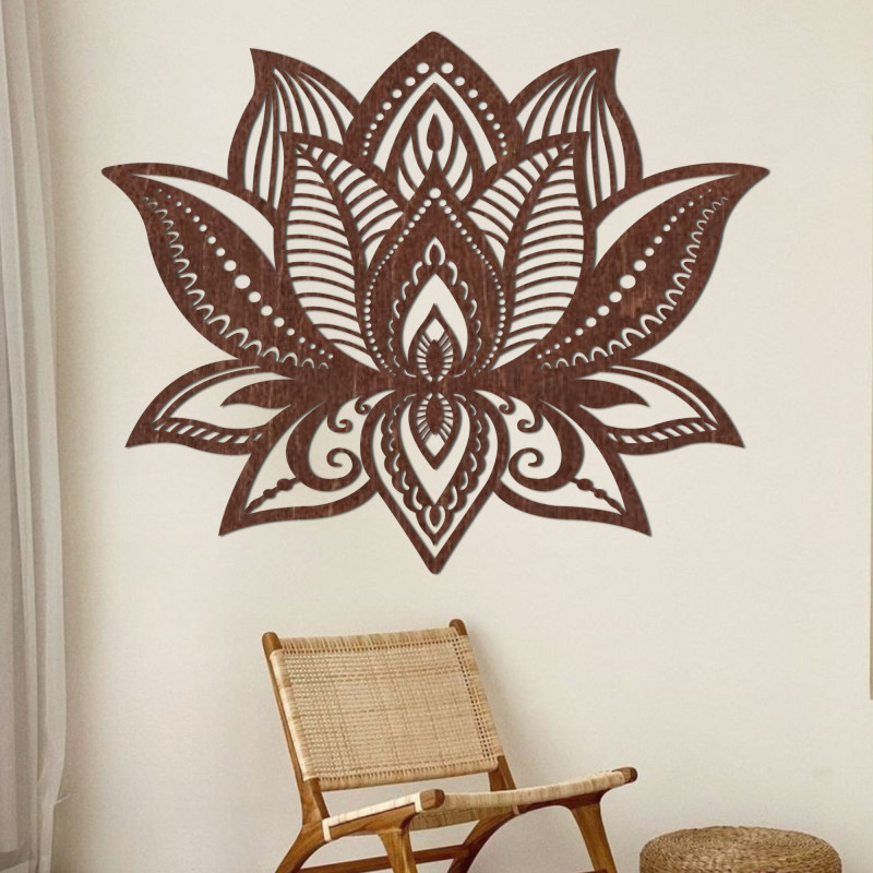 Dekoracja ścienna drewniana mandala kwiat - COR LUCIS