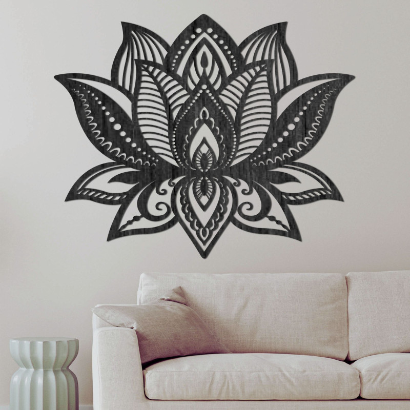 Dekoracja ścienna drewniana mandala kwiat - COR LUCIS