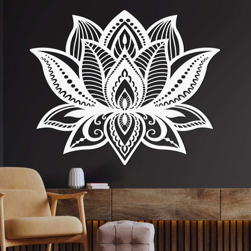 Dekoracja ścienna drewniana mandala kwiat - COR LUCIS