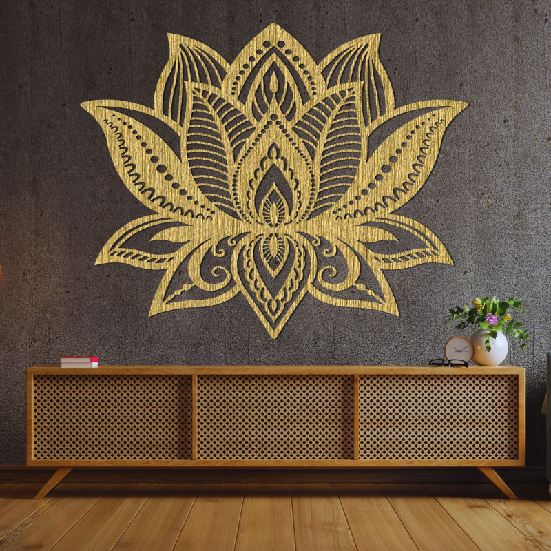 Dekoracja ścienna drewniana mandala kwiat - COR LUCIS