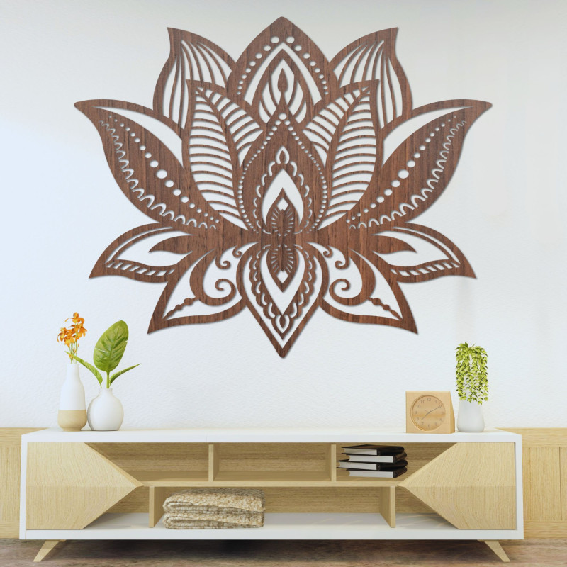 Drewniana dekoracja ścienna mandala - FLORALIS