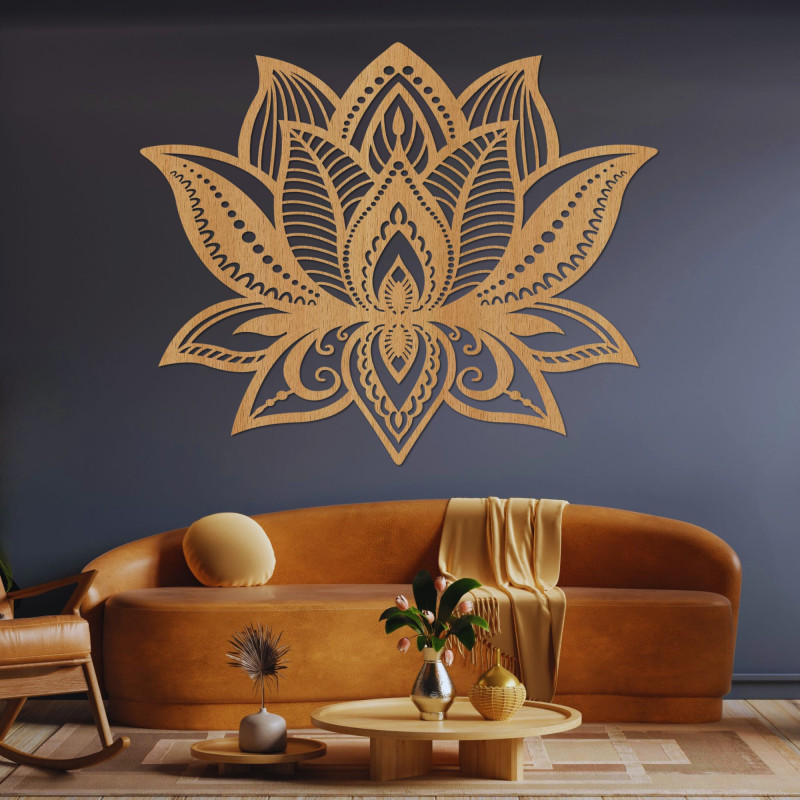 Drewniana dekoracja ścienna mandala - FLORALIS
