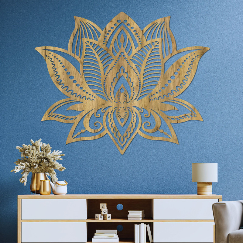 Drewniana dekoracja ścienna mandala - FLORALIS