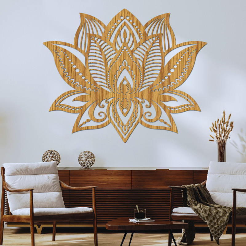 Drewniana dekoracja ścienna mandala - FLORALIS