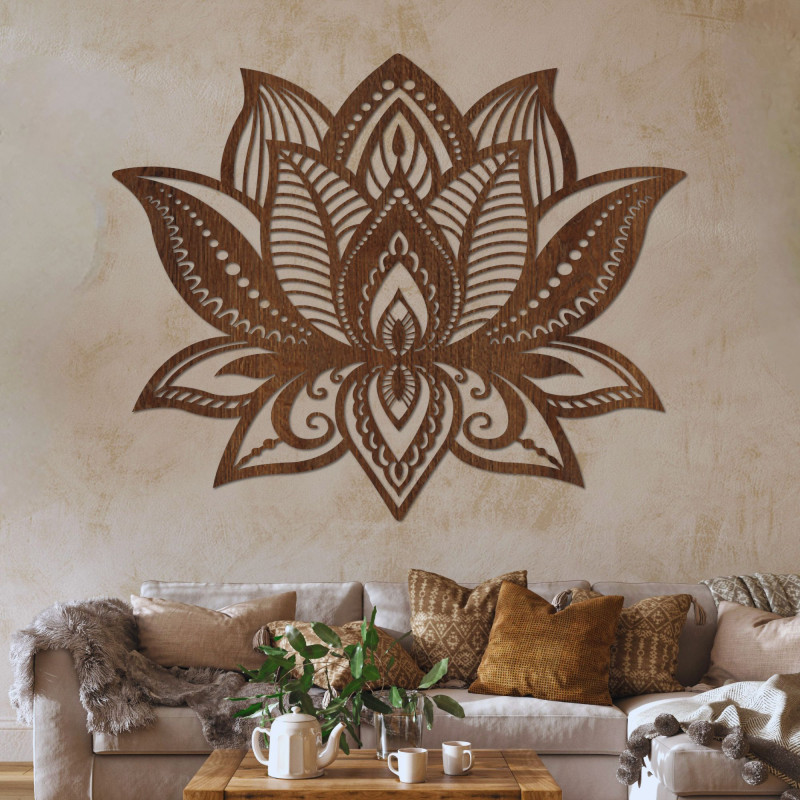 Drewniana dekoracja ścienna mandala - FLORALIS