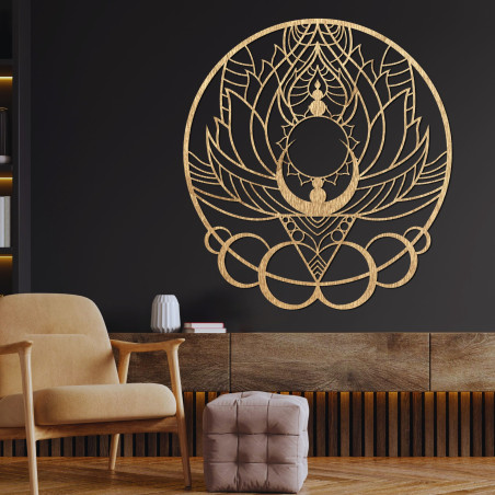 Rzeźbiony obraz ścienny przedstawiający kwiat słońca - SOLARIS