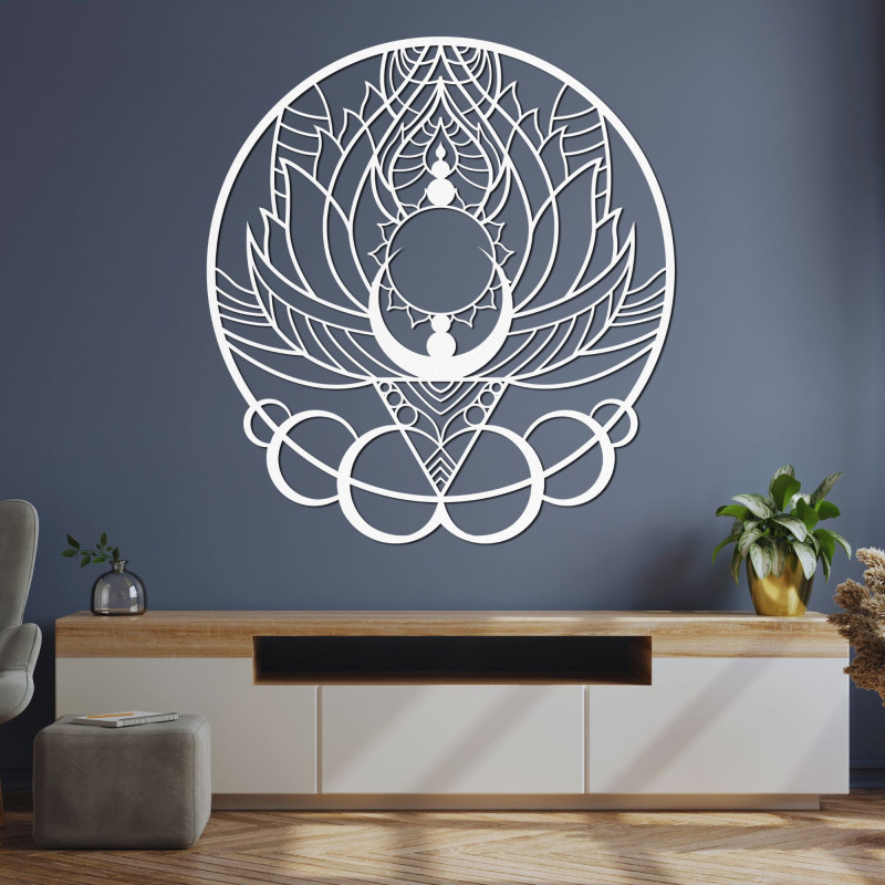 Artefakt ścienny – rzeźbiony słonecznik, naturalny i oryginalny wzór