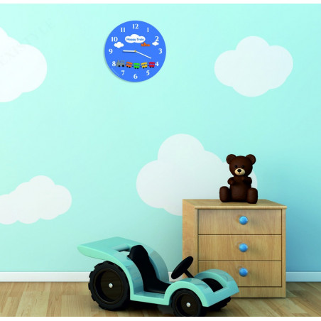 Dziecięcy zegar ścienny z niebieską tarczą Dziecięcy zegar ścienny z niebieską tarczą