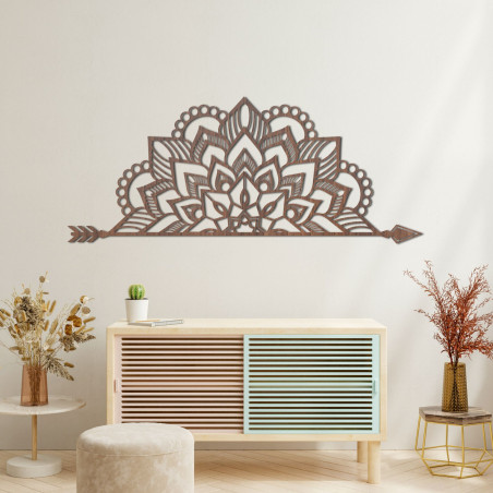 Mandala na ścianie wykonana z drewna - ARONV