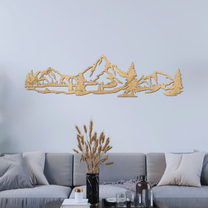 Drewniana dekoracja ścienna las z górami - MONTIS 2