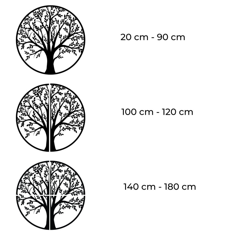 Szczegółowa drewniana dekoracja ścienna „Drzewo...