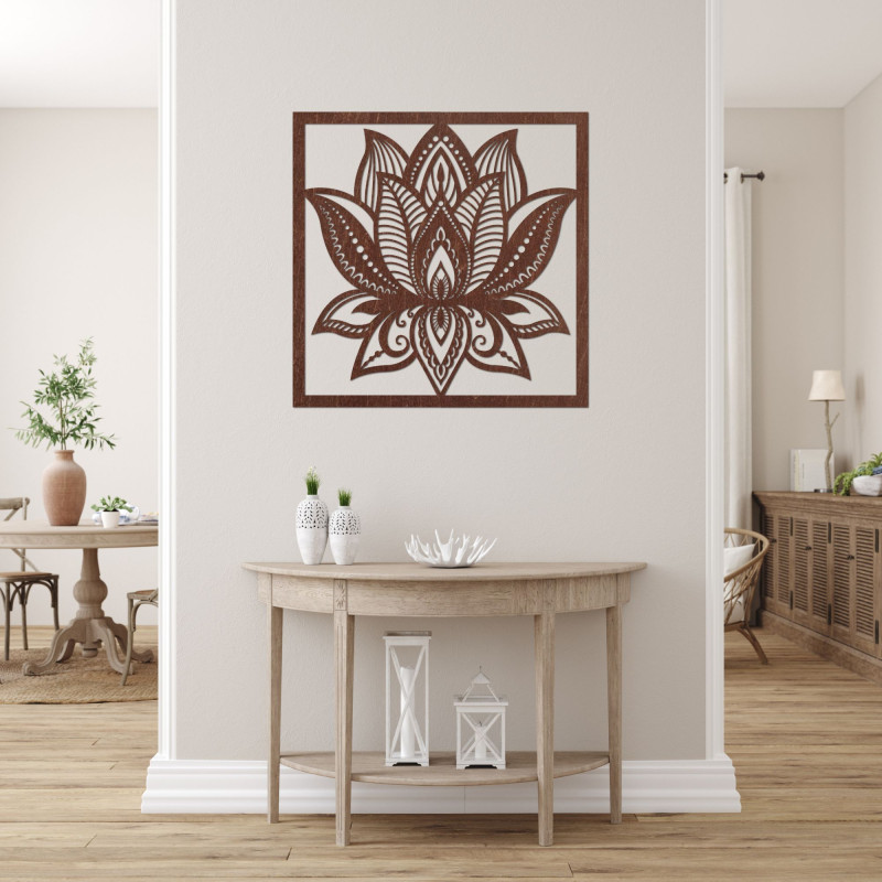 Mandala kwiat lotosu na ścianę kwadrat - ALAKSTRA