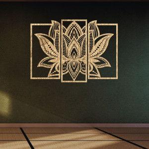 Imponująca drewniana dekoracja w kształcie kwiatu lotosu - PURUS 2