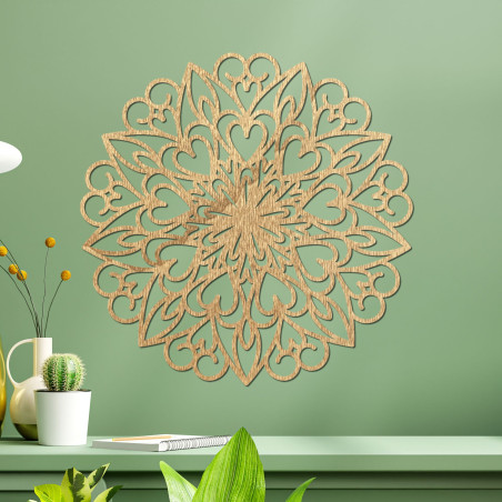 Rzeźbiona mandala, drewniana dekoracja ścienna - FARLIKT
