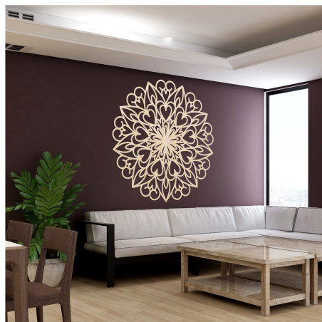 Rzeźbiona mandala, drewniana dekoracja ścienna - FARLIKT