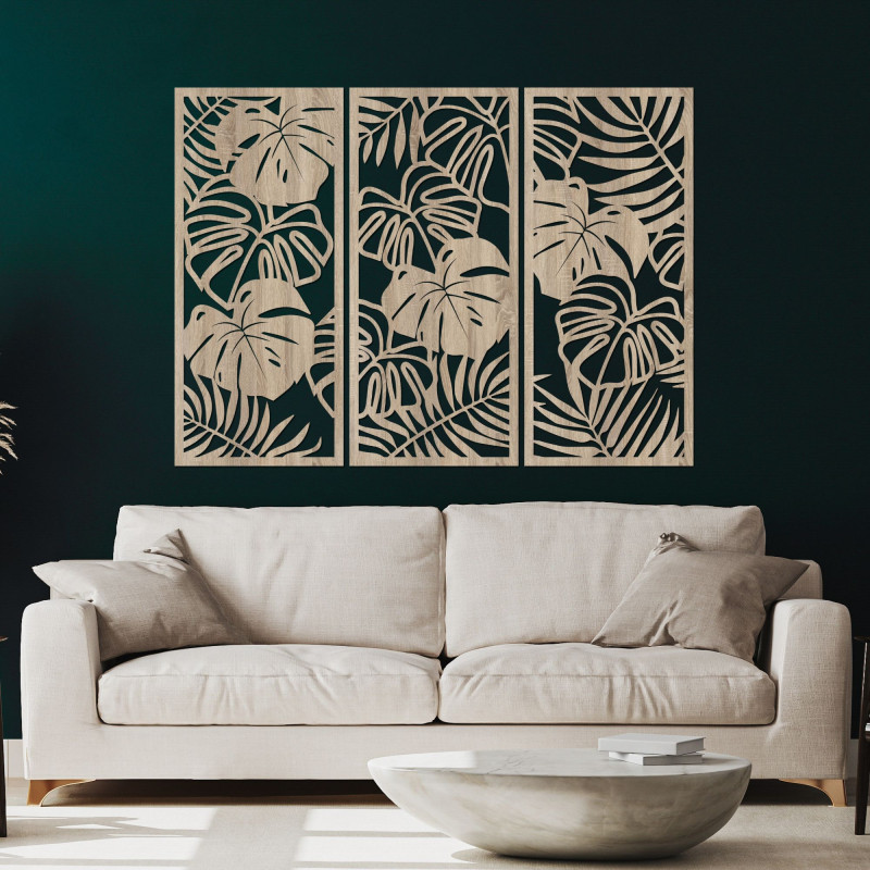 Tropikalne liście monstera i paproć - LIBOGA