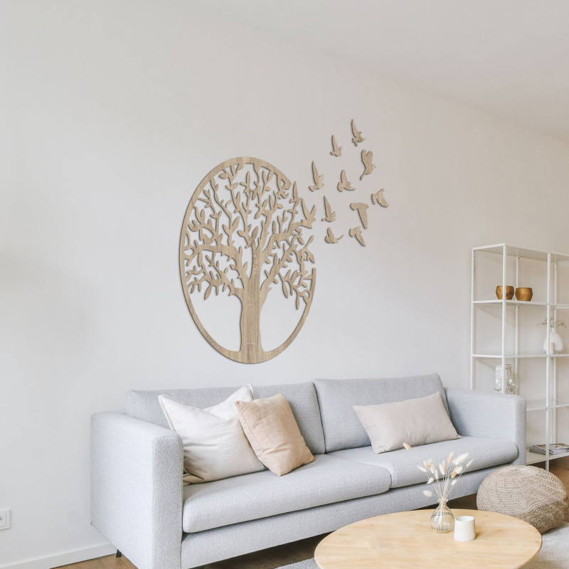 Drewniana dekoracja ścienna Drzewo życia: rustykalny panel dekoracyjny do domu