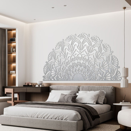 Pół drewniana mandala na ścianę - LUMIS