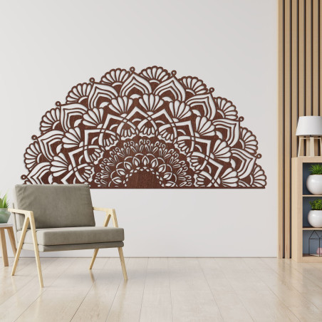 Pół drewniana mandala na ścianę - LUMIS