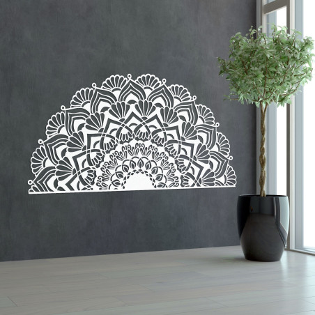 Pół drewniana mandala na ścianę - LUMIS