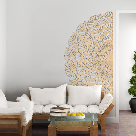 Unikalna pół drewniana mandala na ścianę - MENSIS Unikalna pół drewniana mandala na ścianę - MENSIS