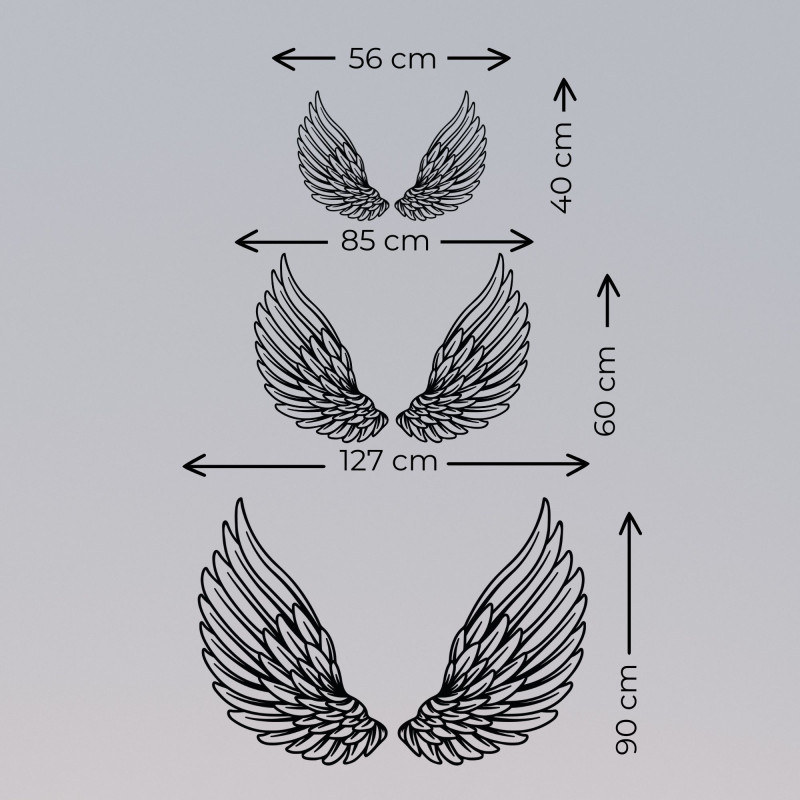 Drewniana dekoracja ścienna skrzydła anioła -...