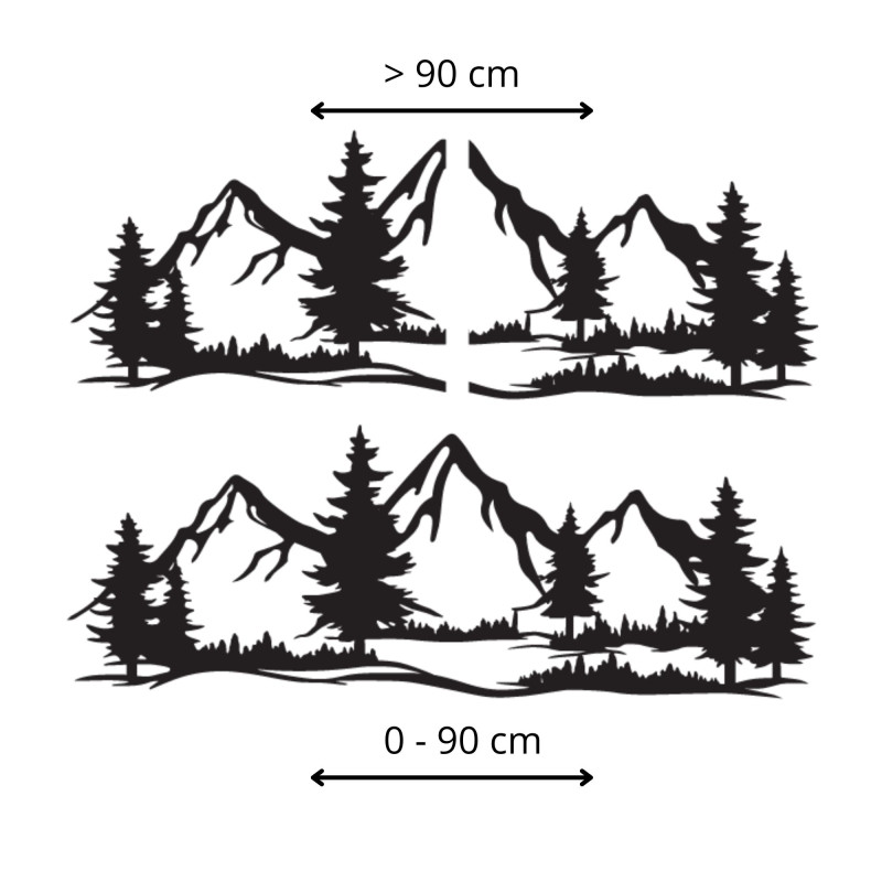 Drewniana dekoracja ścienna masywne góry i las...