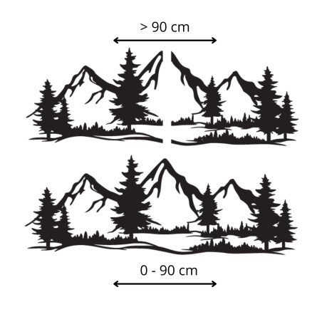 Drewniana dekoracja ścienna masywne góry i las - MAGNA