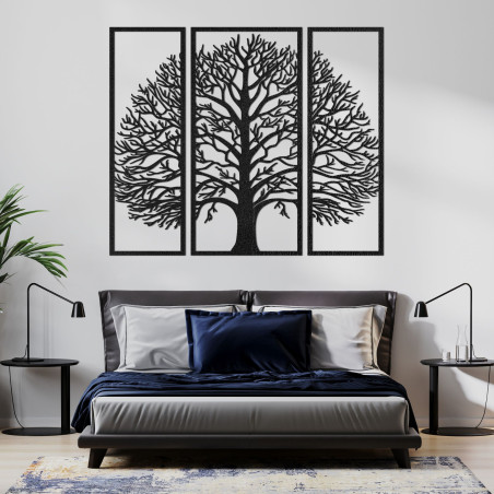Trzyczęściowa drewniana dekoracja ścienna ekskluzywne drzewo życia - DIVISA