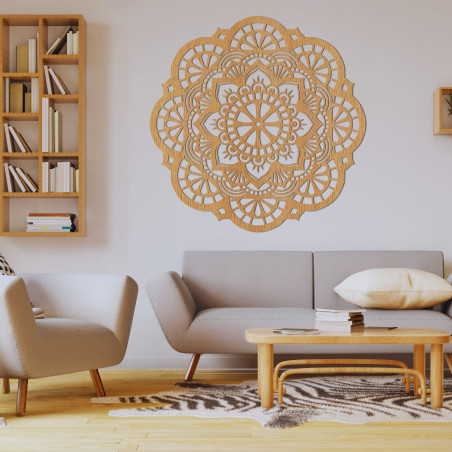 Ścienny drewniany obraz mandala światło życia - LUMEN