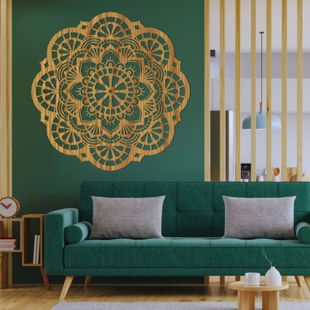 Ścienny drewniany obraz mandala światło życia - LUMEN