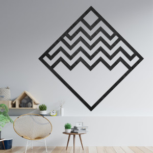 Drewniana geometryczna dekoracja kwadratowa - FORNET