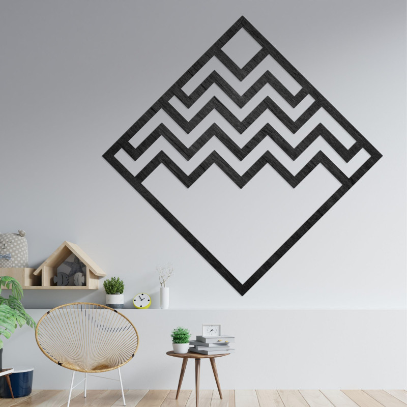 Drewniana geometryczna dekoracja kwadratowa - FORNET