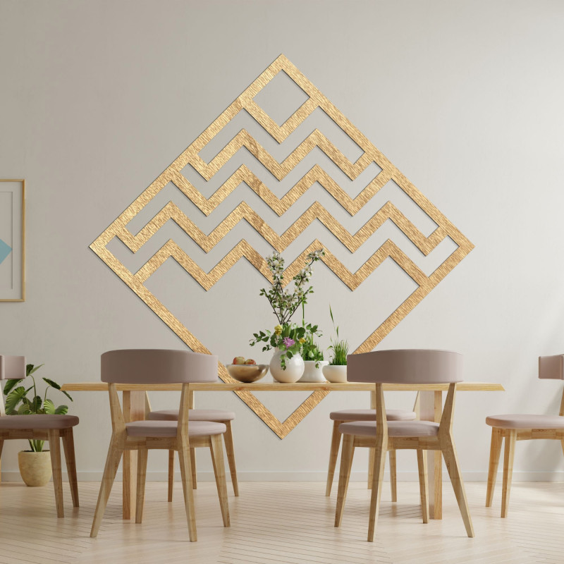 Drewniana geometryczna dekoracja kwadratowa - FORNET
