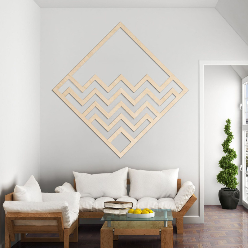 Drewniana geometryczna dekoracja kwadratowa - FORNET