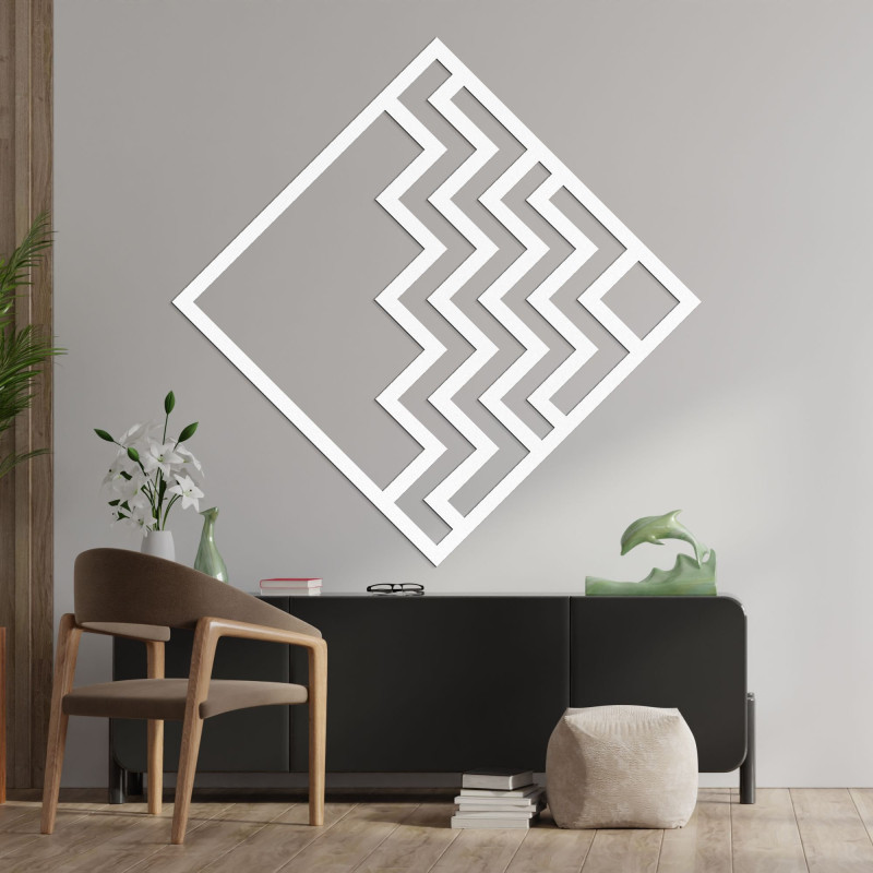 Drewniana geometryczna dekoracja kwadratowa - FORNET