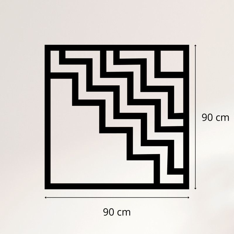 Drewniana geometryczna dekoracja kwadratowa -...