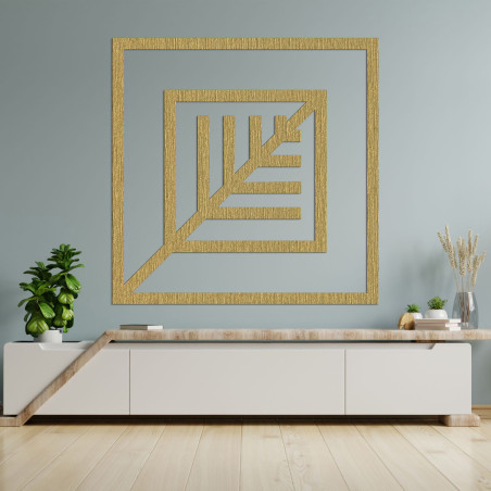 Drewniana dekoracja liść kwadrat - ATALY