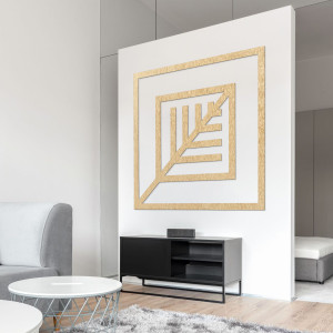 Drewniana dekoracja liść kwadrat - ATALY 2