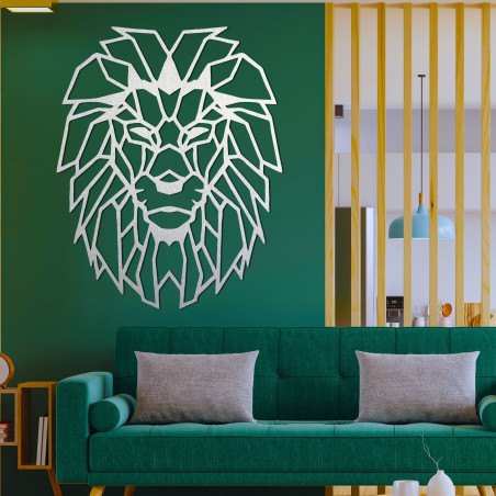 Drewniana dekoracja ścienna geometryczna sylwetka lwa - LEONIS