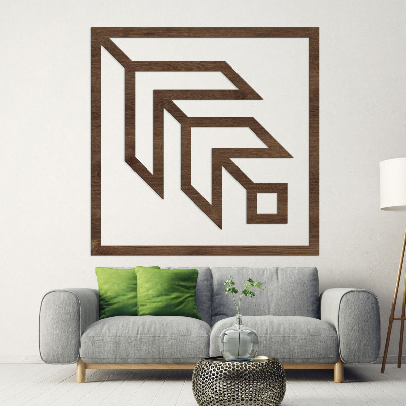 Geometryczna dekoracja ścienna kwadrat - SKAUKA