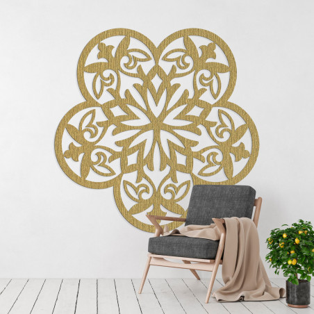 Drewniana dekoracja ścienna mandala cichy kwiat - FLORIVA