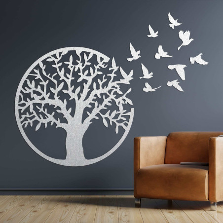 Drewniany obraz na ścianę z ptaszkiem Drewniany obraz na ścianę z ptaszkiem