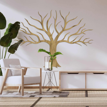 Drewniany obraz na ścianie z gałęziami drzew Drewniany obraz na ścianie z gałęziami drzew