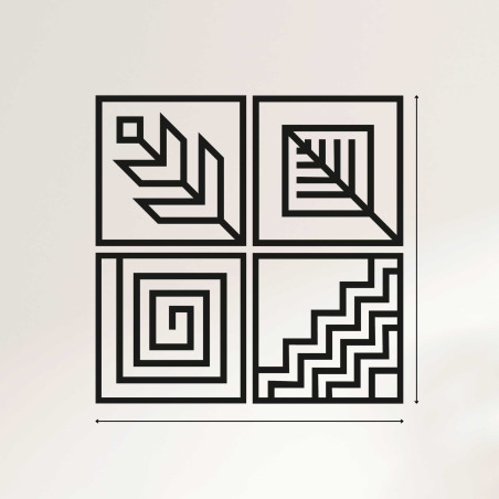 Drewniany obraz ścienny cztery elementy - HADUKEN