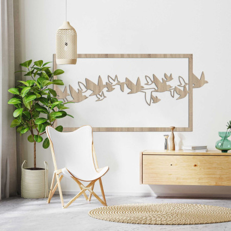 Drewniany obraz ścienny ptaki - RODDO