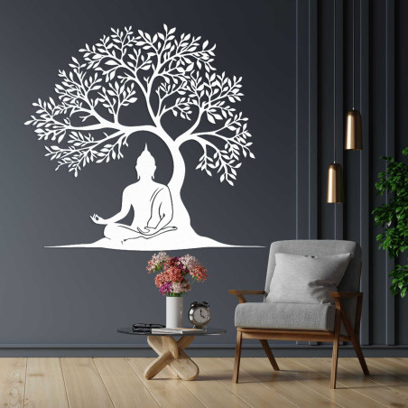 Drewniana dekoracja Budda i drzewo życia - MEARNE